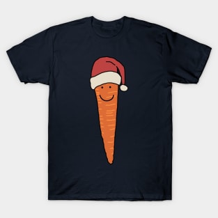 Christmas Carrot Wearing Santa Hat T-Shirt